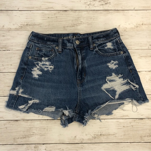 American Eagle Outfitters Pants - AMERICAN EAGLE Women’s Blue Ripped Short Size 4